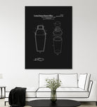 Cocktail Shaker Patent - Black by Finlay McNevin on GIANT ART - black typography