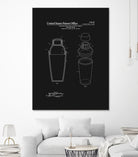 Cocktail Shaker Patent - Black by Finlay McNevin on GIANT ART - black typography