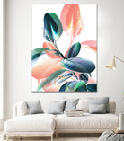 Foliage in Love - Teal & Peach by Dominique Van Roey on GIANT ART - white photo manipulation