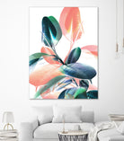 Foliage in Love - Teal & Peach by Dominique Van Roey on GIANT ART - white photo manipulation