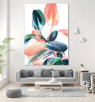 Foliage in Love - Teal & Peach by Dominique Van Roey on GIANT ART - white photo manipulation