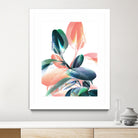 Foliage in Love - Teal & Peach by Dominique Van Roey on GIANT ART - white photo manipulation