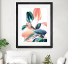 Foliage in Love - Teal & Peach by Dominique Van Roey on GIANT ART - white photo manipulation