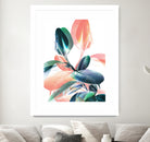 Foliage in Love - Teal & Peach by Dominique Van Roey on GIANT ART - white photo manipulation