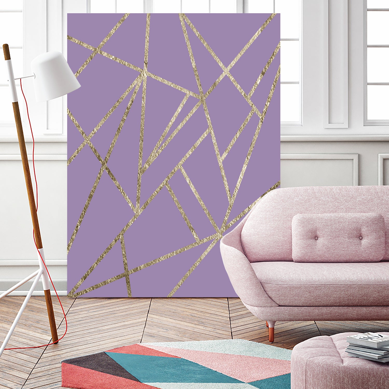 Classic Lavender Gold Geo #1 #geometric #decor #art by Anita & Bella Jantz on GIANT ART - fuchsia digital drawing