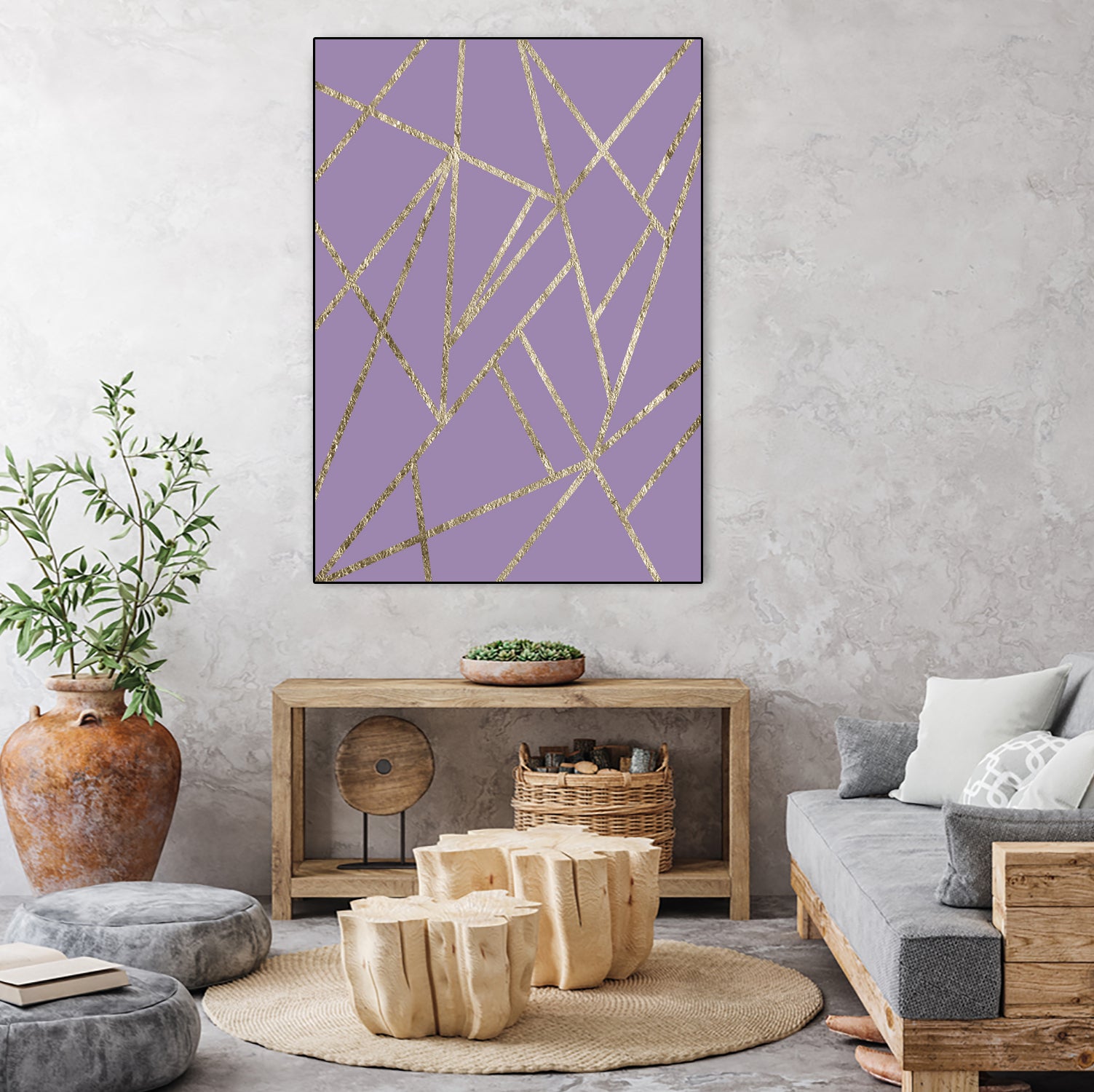 Classic Lavender Gold Geo #1 #geometric #decor #art by Anita & Bella Jantz on GIANT ART - fuchsia digital drawing