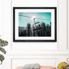 Chair Lift with Dark Blue and Teal Winter Sky by RJ Byrd on GIANT ART - blue photo illustration