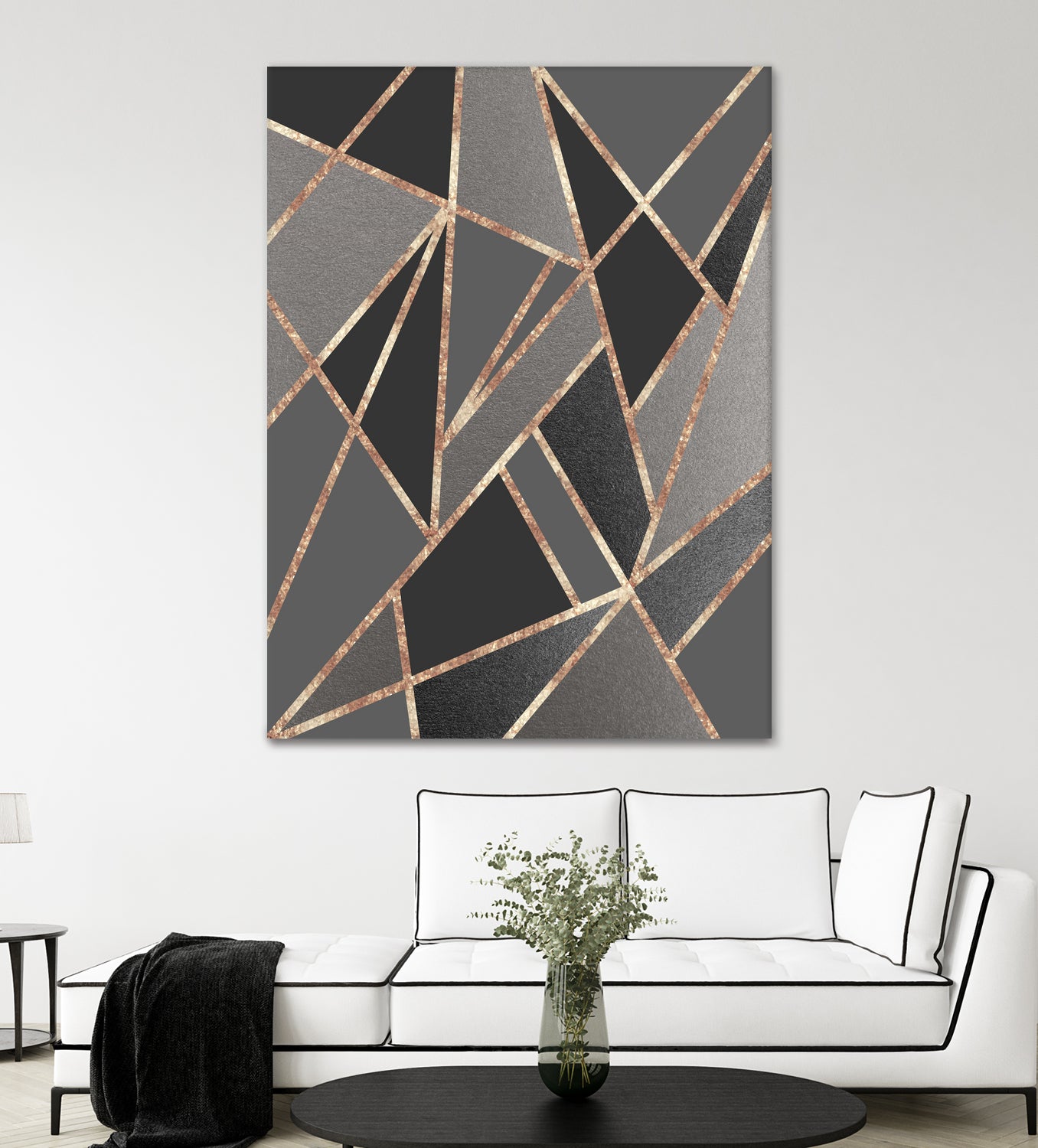 Classic Silver Gray Charcoal Rose Gold Geo #1 #geometric by Anita & Bella Jantz on GIANT ART - gray digital drawing