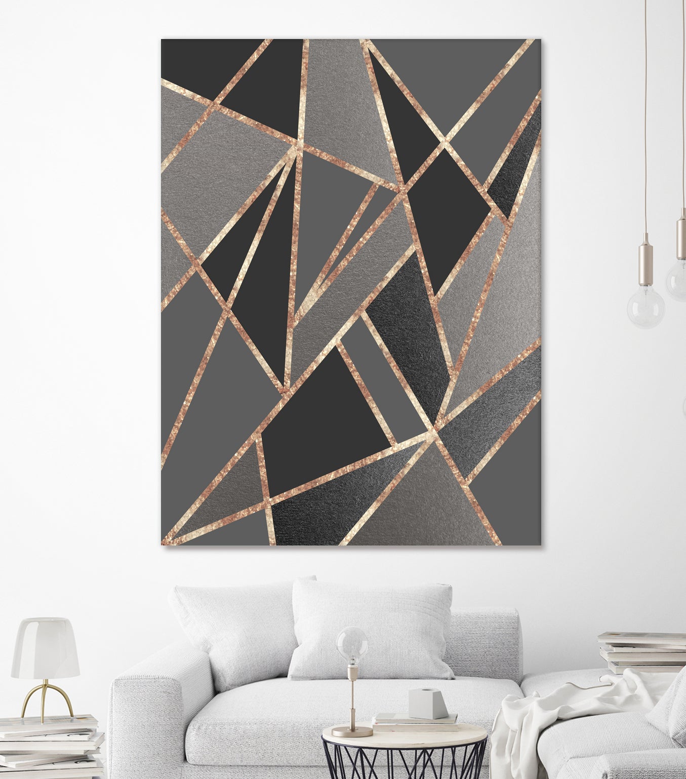 Classic Silver Gray Charcoal Rose Gold Geo #1 #geometric by Anita & Bella Jantz on GIANT ART - gray digital drawing