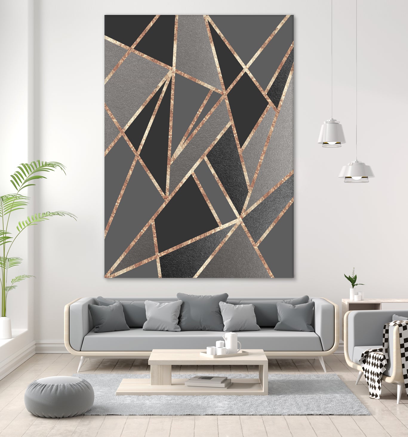 Classic Silver Gray Charcoal Rose Gold Geo #1 #geometric by Anita & Bella Jantz on GIANT ART - gray digital drawing