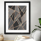 Classic Silver Gray Charcoal Rose Gold Geo #1 #geometric by Anita & Bella Jantz on GIANT ART - gray digital drawing