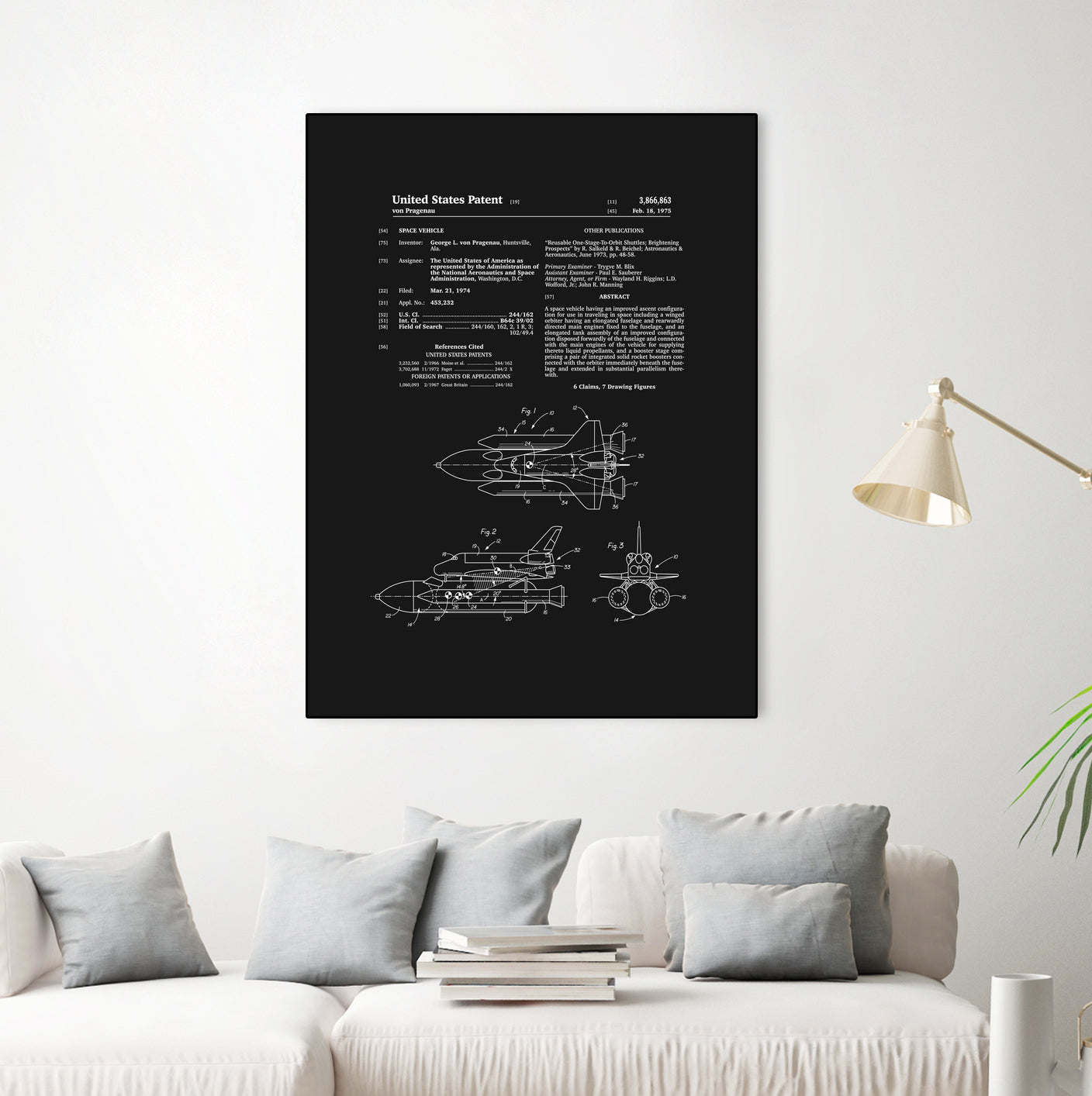 Space Shuttle Patent - Black by Finlay McNevin on GIANT ART - black typography