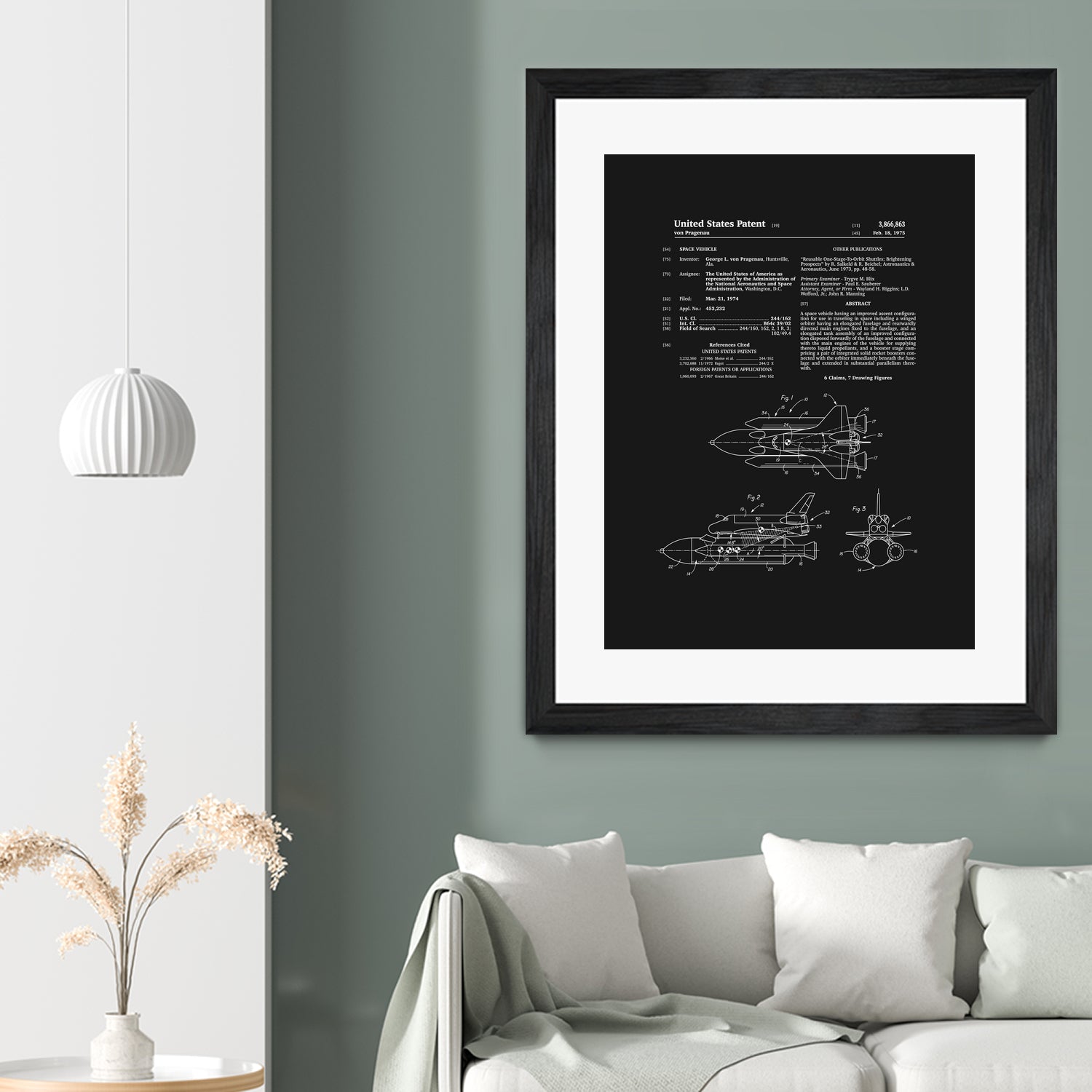 Space Shuttle Patent - Black by Finlay McNevin on GIANT ART - black typography