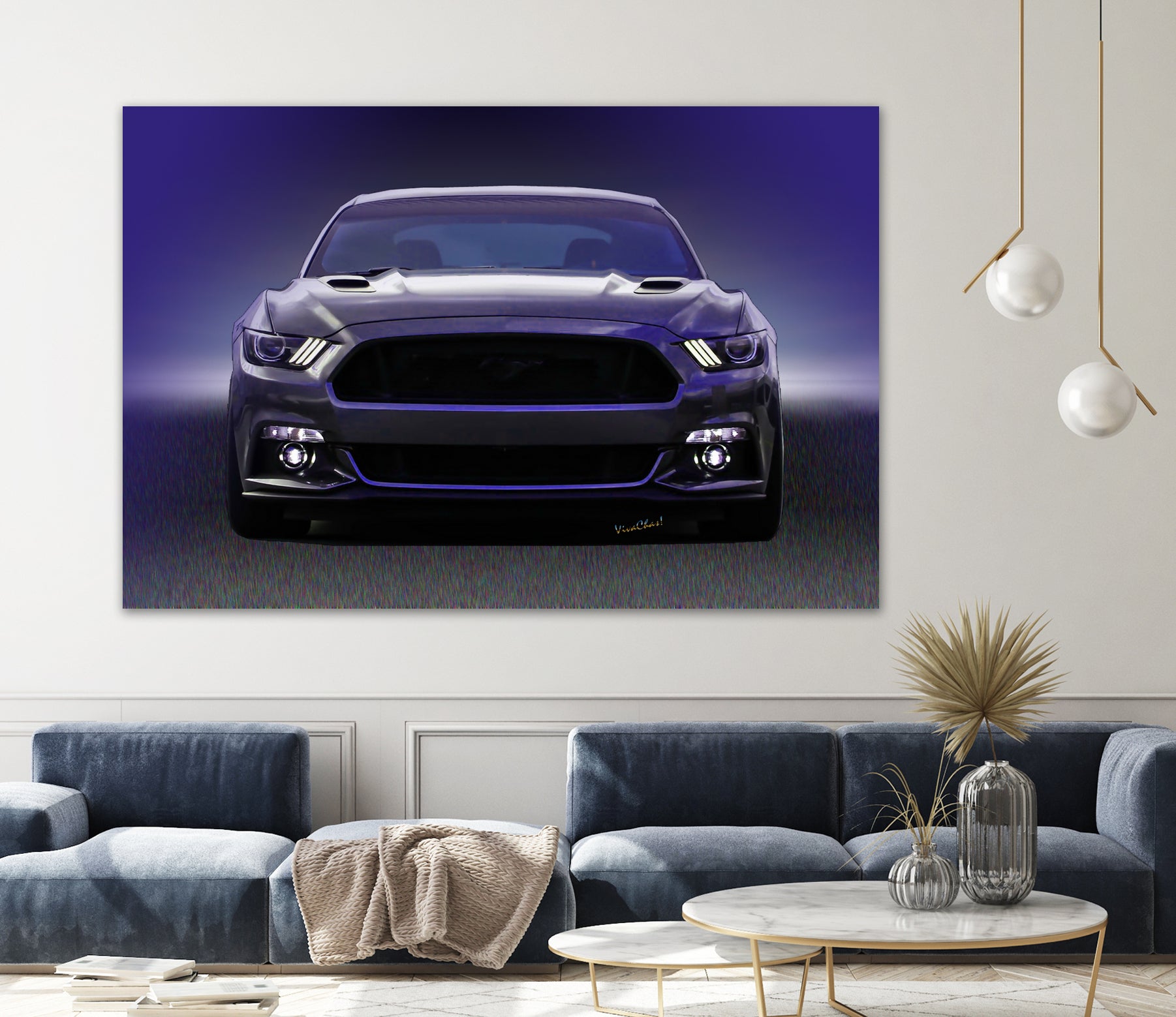 Sixth Generation Mustang Full Frontal by charles sinklier on GIANT ART - black digital painting