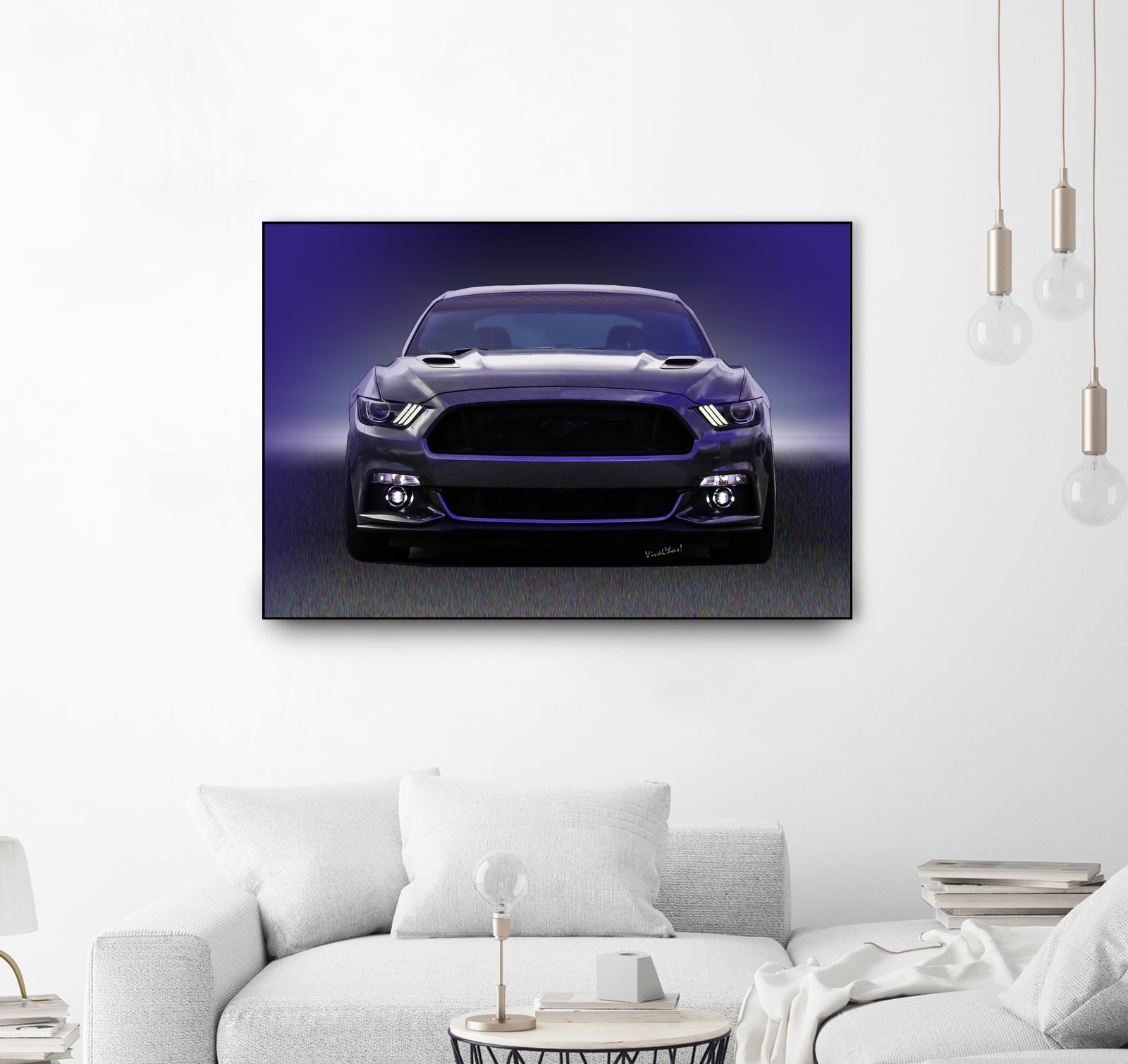 Sixth Generation Mustang Full Frontal by charles sinklier on GIANT ART - black digital painting