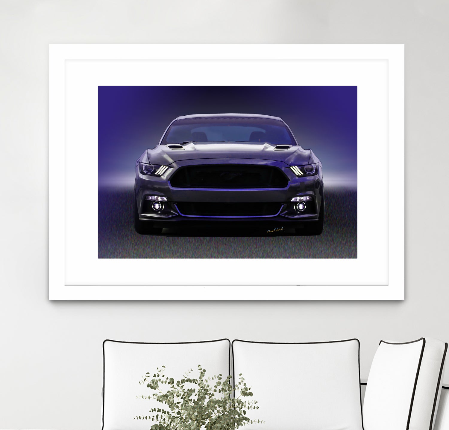 Sixth Generation Mustang Full Frontal by charles sinklier on GIANT ART - black digital painting