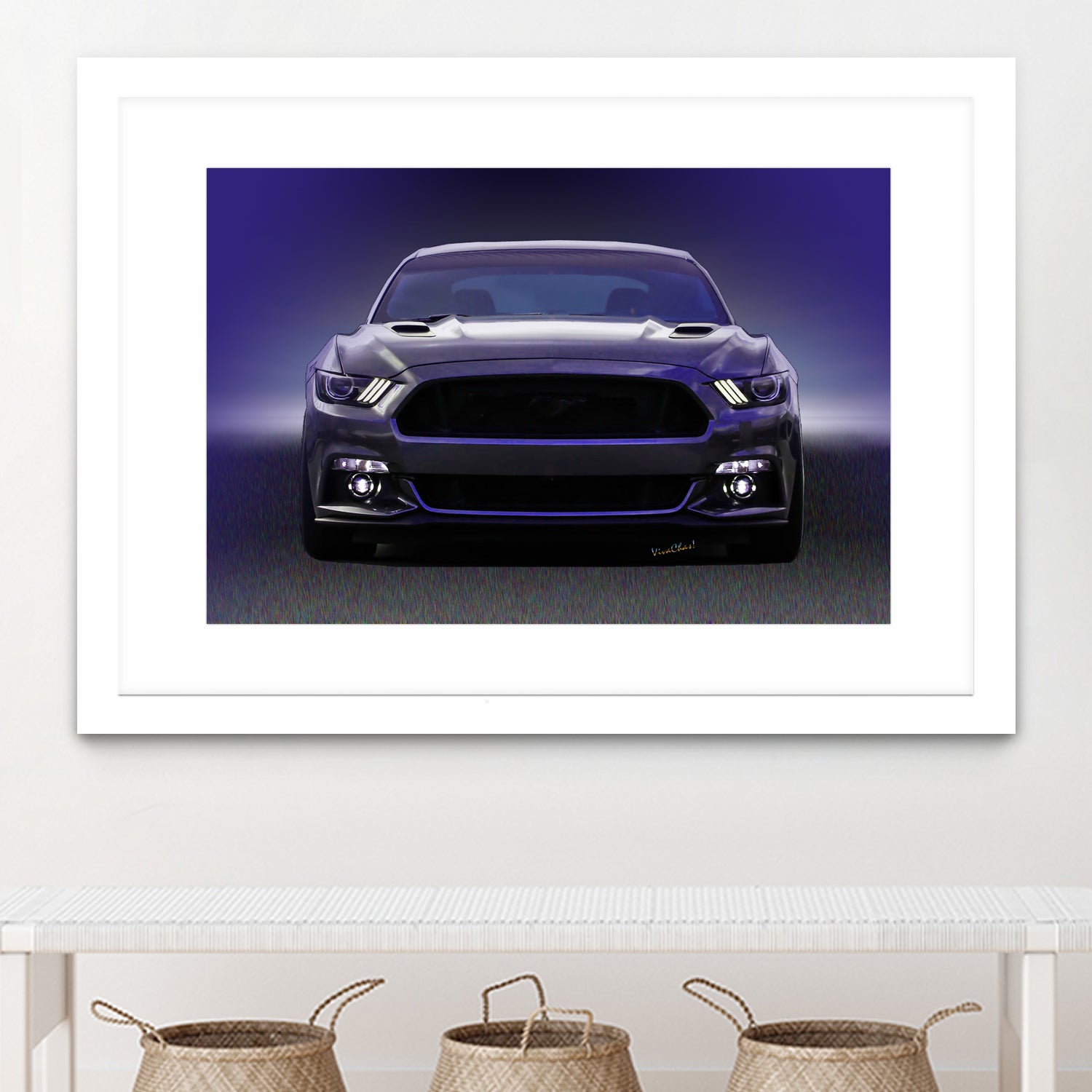 Sixth Generation Mustang Full Frontal by charles sinklier on GIANT ART - black digital painting