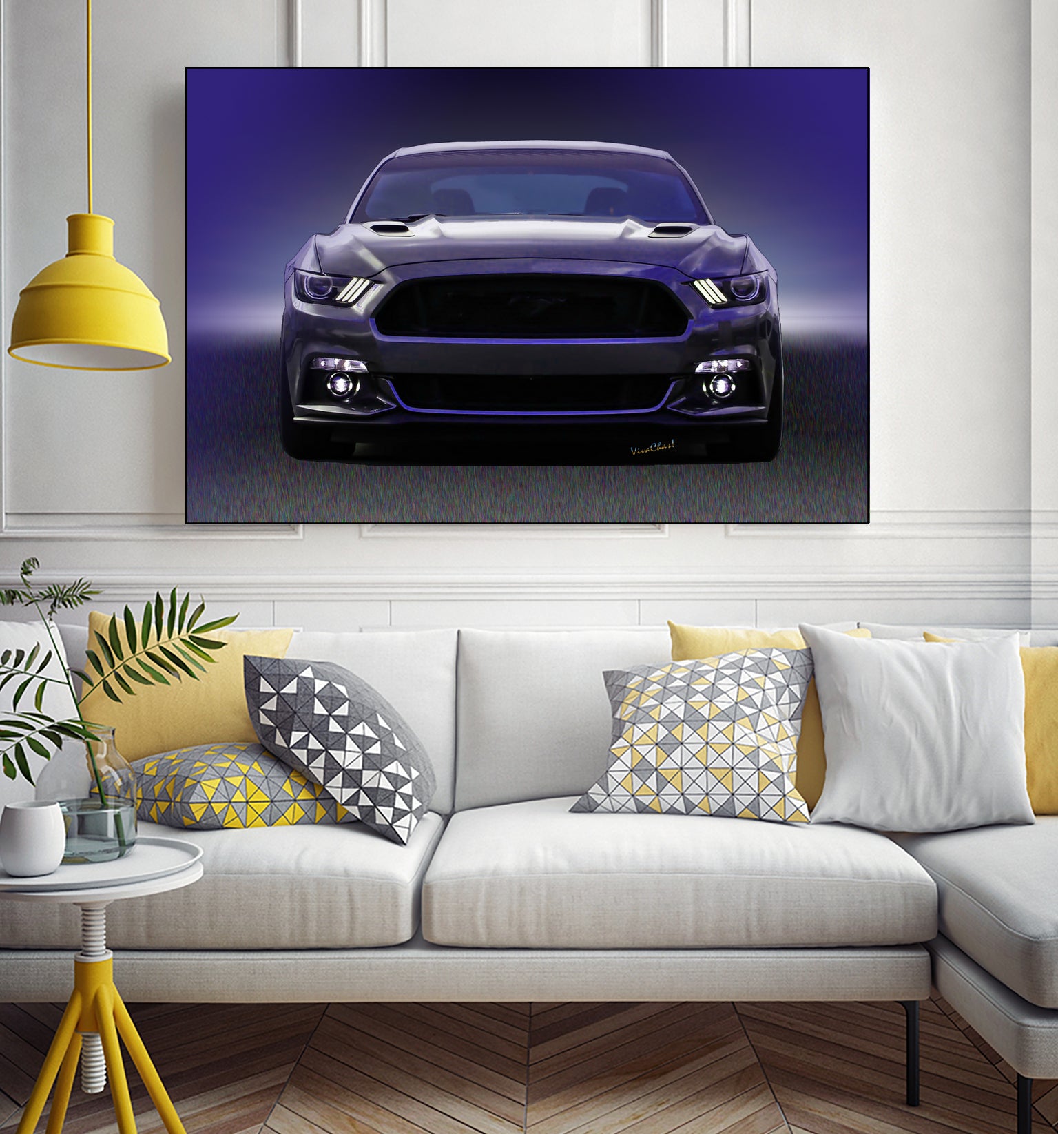 Sixth Generation Mustang Full Frontal by charles sinklier on GIANT ART - black digital painting