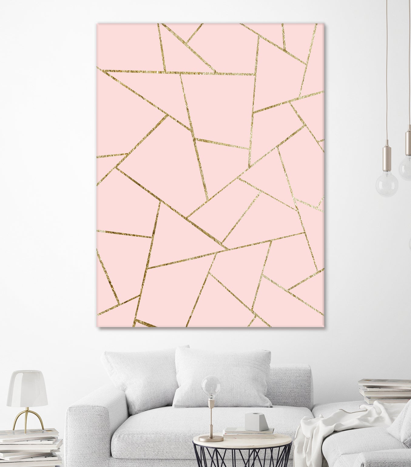 Blush Pink Gold Geometric Glam #1 #geo #decor #art by Anita & Bella Jantz on GIANT ART - pink digital drawing