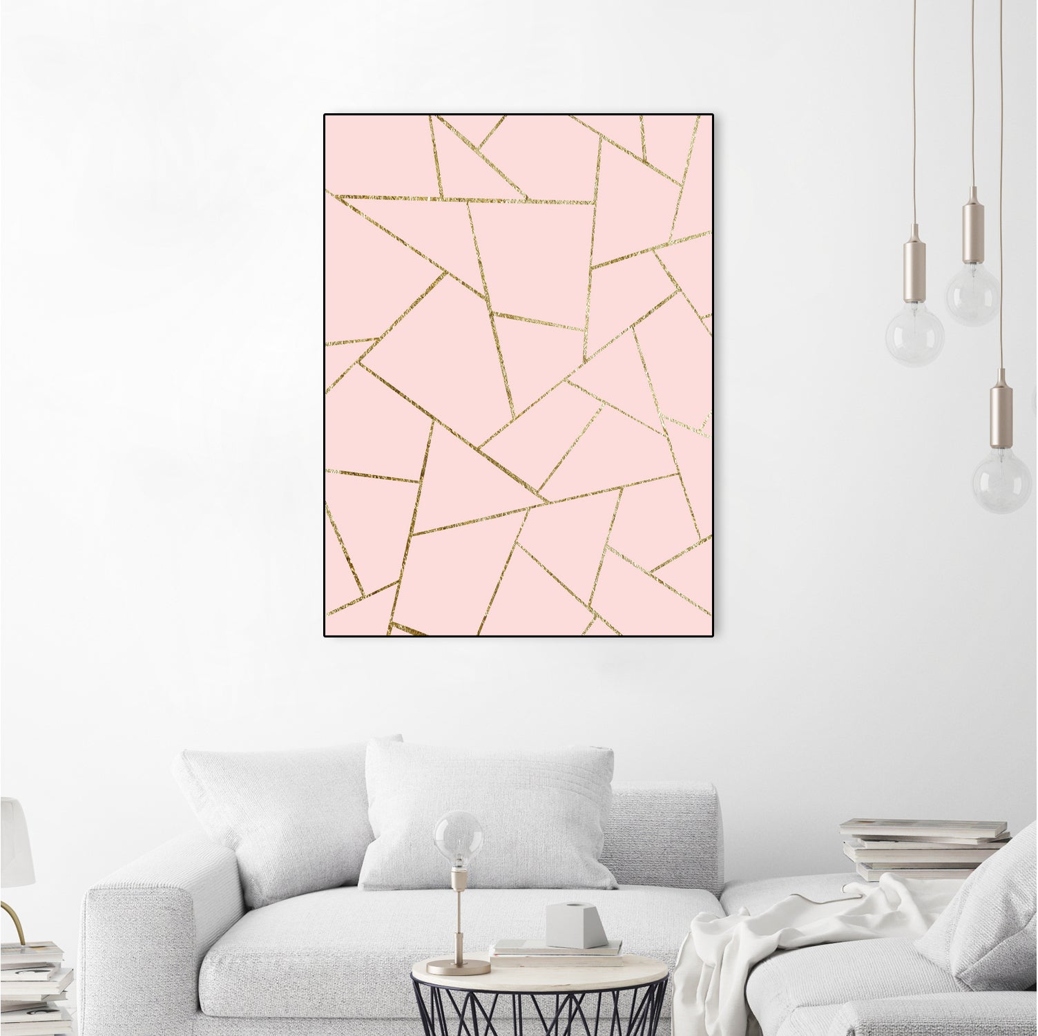 Blush Pink Gold Geometric Glam #1 #geo #decor #art by Anita & Bella Jantz on GIANT ART - pink digital drawing