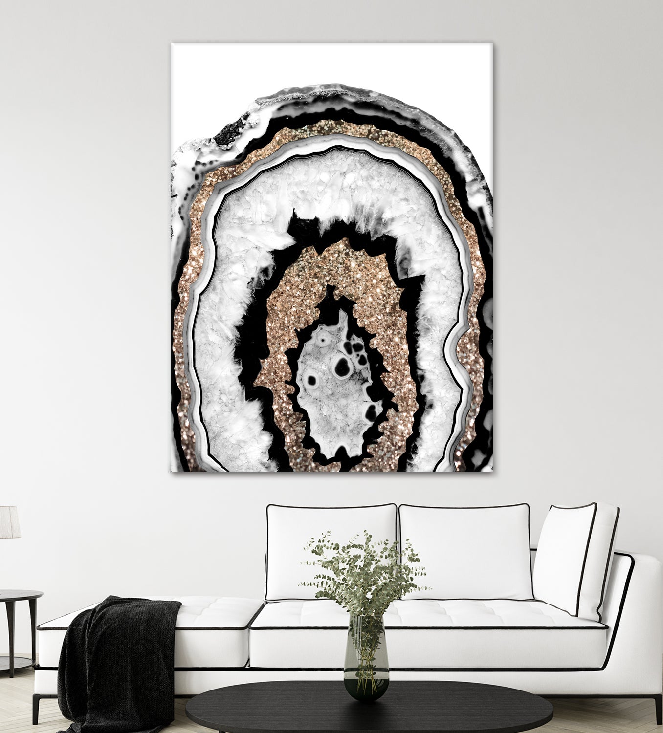 Gray Black White Agate with Gold Glitter #1a #gem #decor by Anita & Bella Jantz on GIANT ART - gray photo illustration