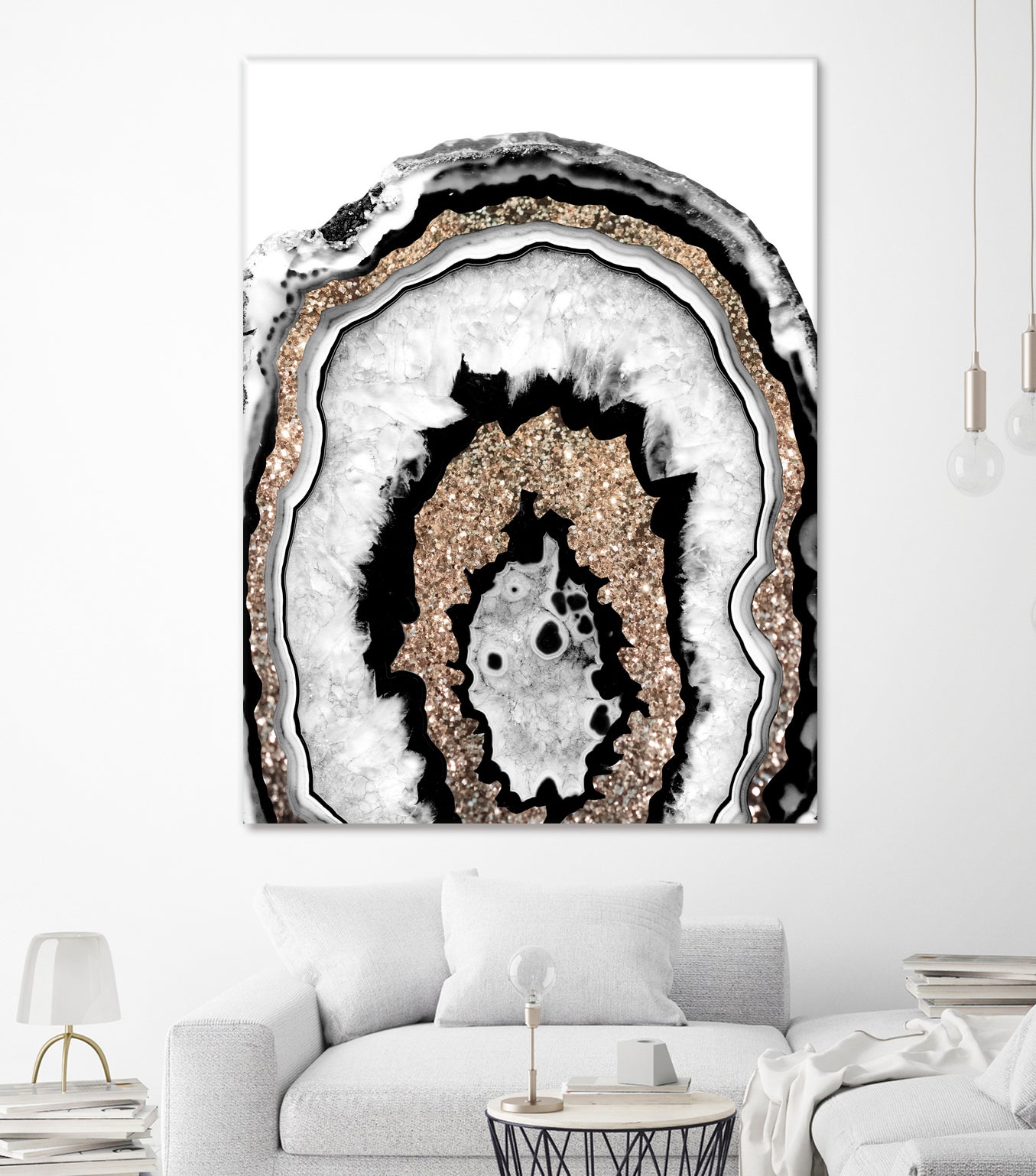 Gray Black White Agate with Gold Glitter #1a #gem #decor by Anita & Bella Jantz on GIANT ART - gray photo illustration