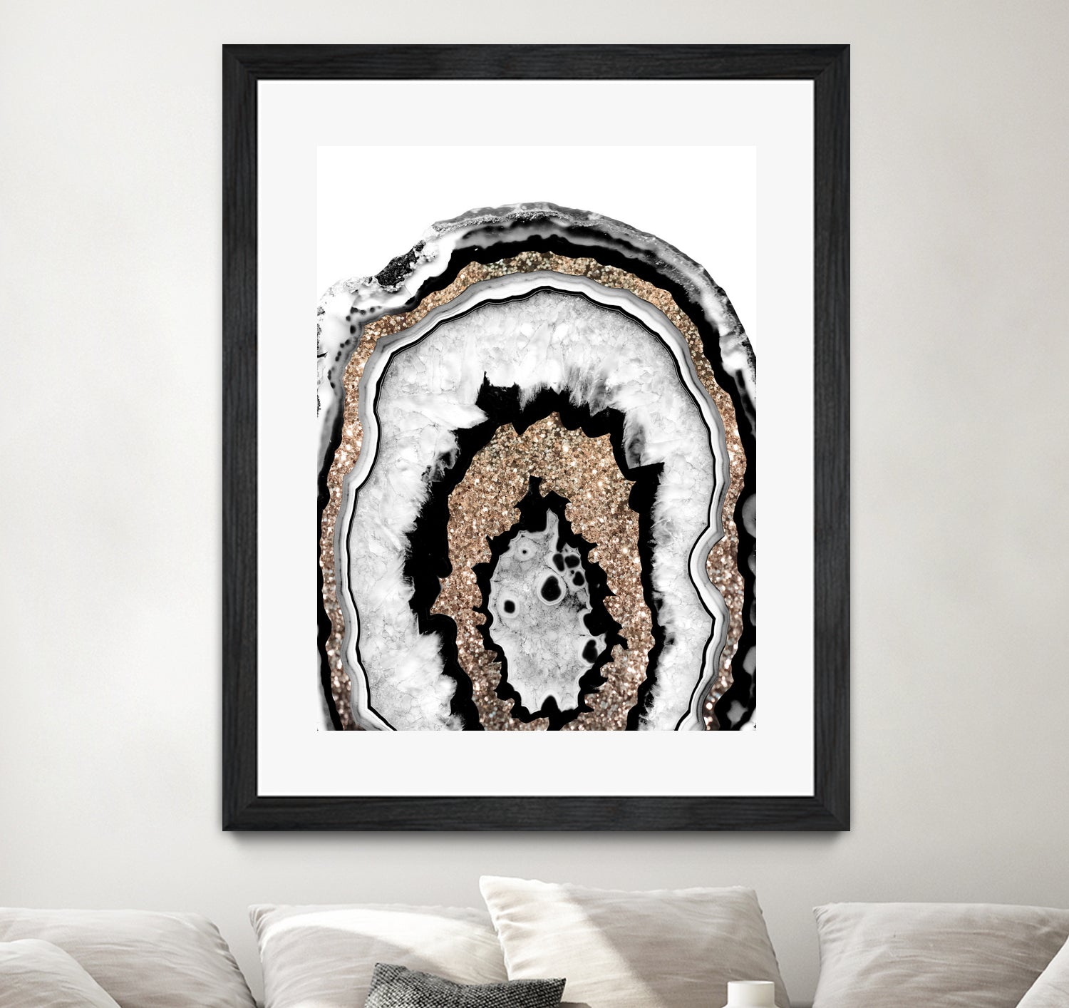 Gray Black White Agate with Gold Glitter #1a #gem #decor by Anita & Bella Jantz on GIANT ART - gray photo illustration