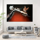 Flying Sax by João Bello on GIANT ART - red mixed media