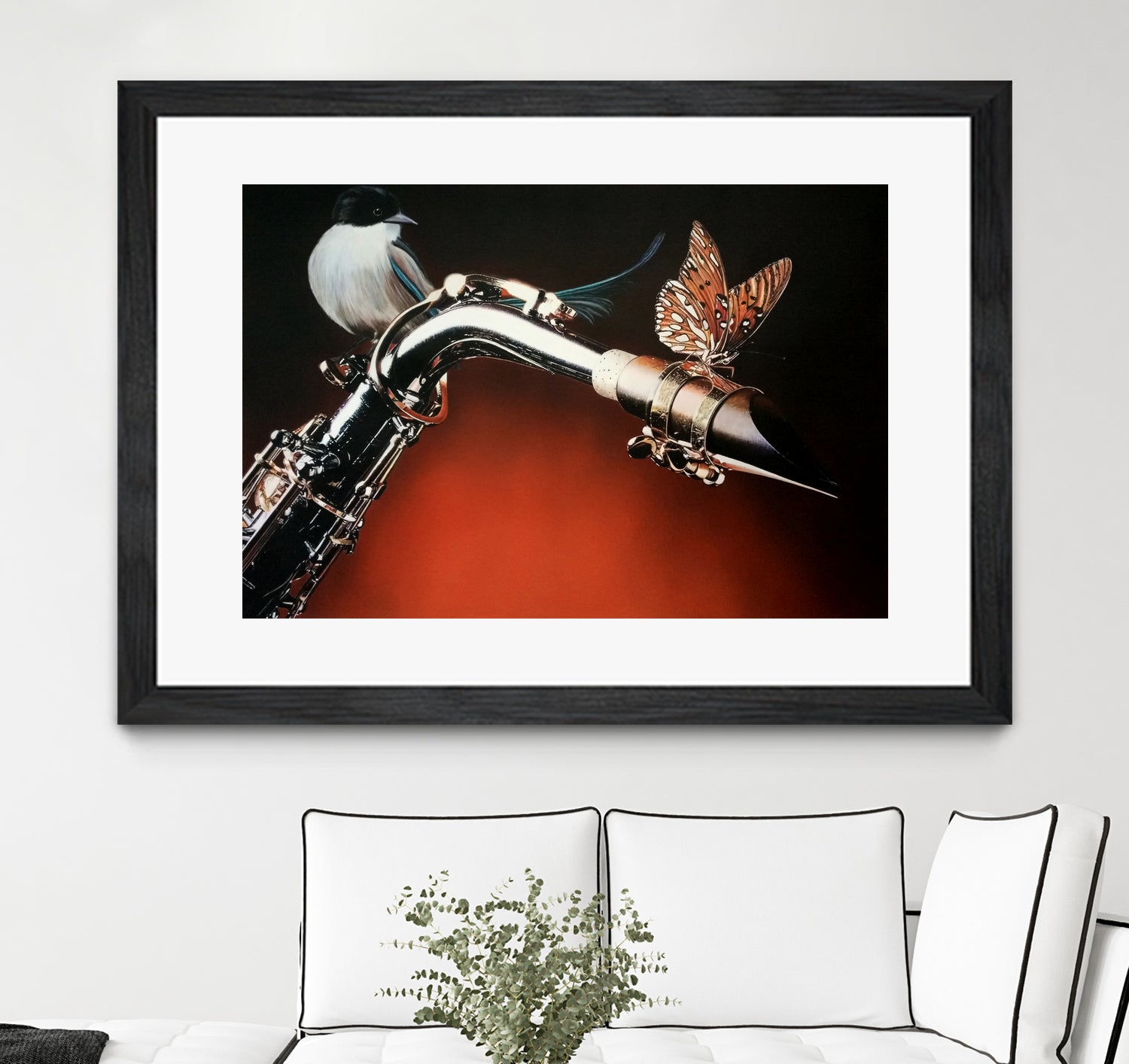 Flying Sax by João Bello on GIANT ART - red mixed media