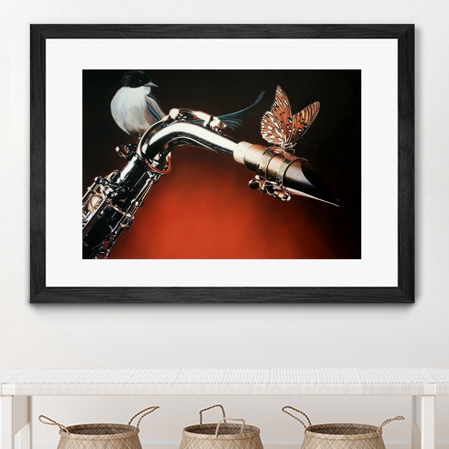 Flying Sax by João Bello on GIANT ART - red mixed media