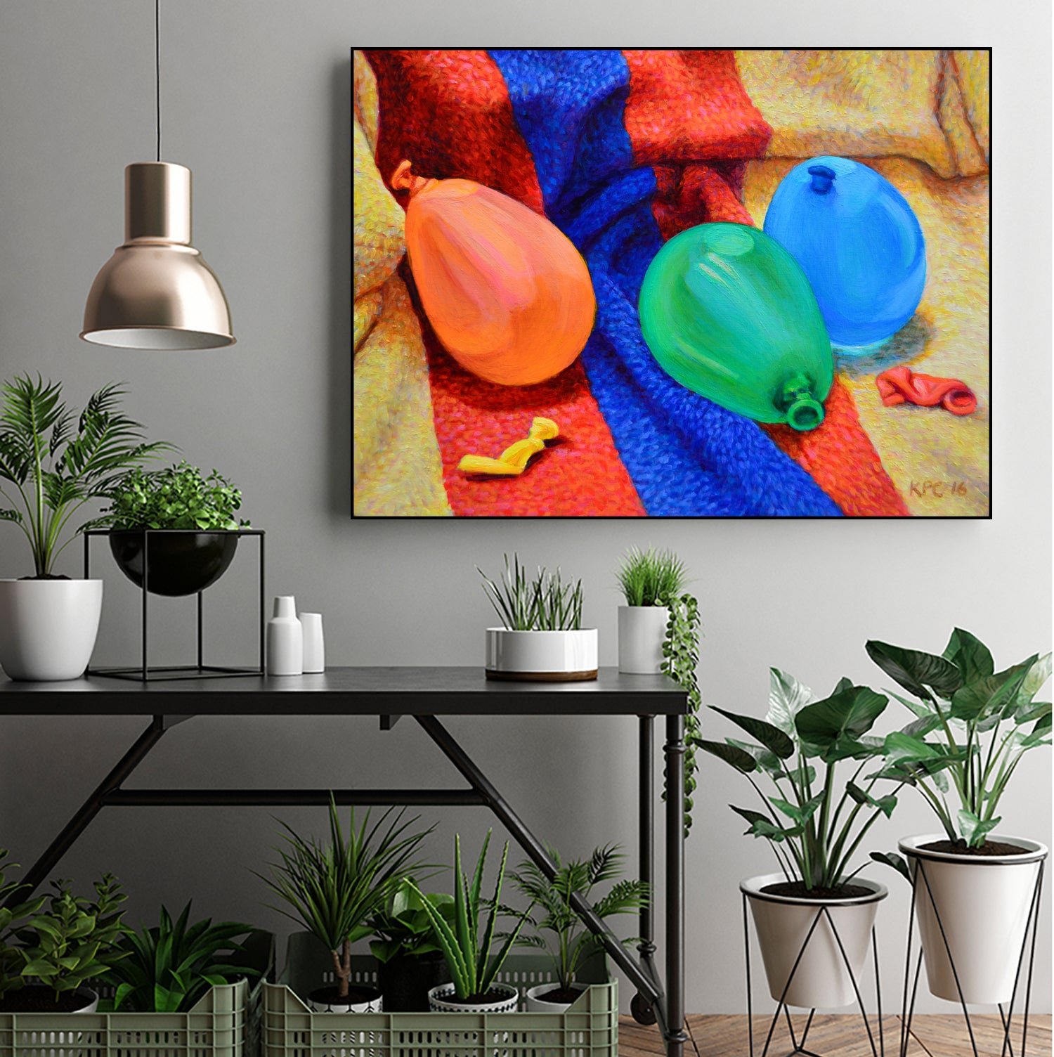 Water Balloons by Kenneth Cobb on GIANT ART - yellow mixed media