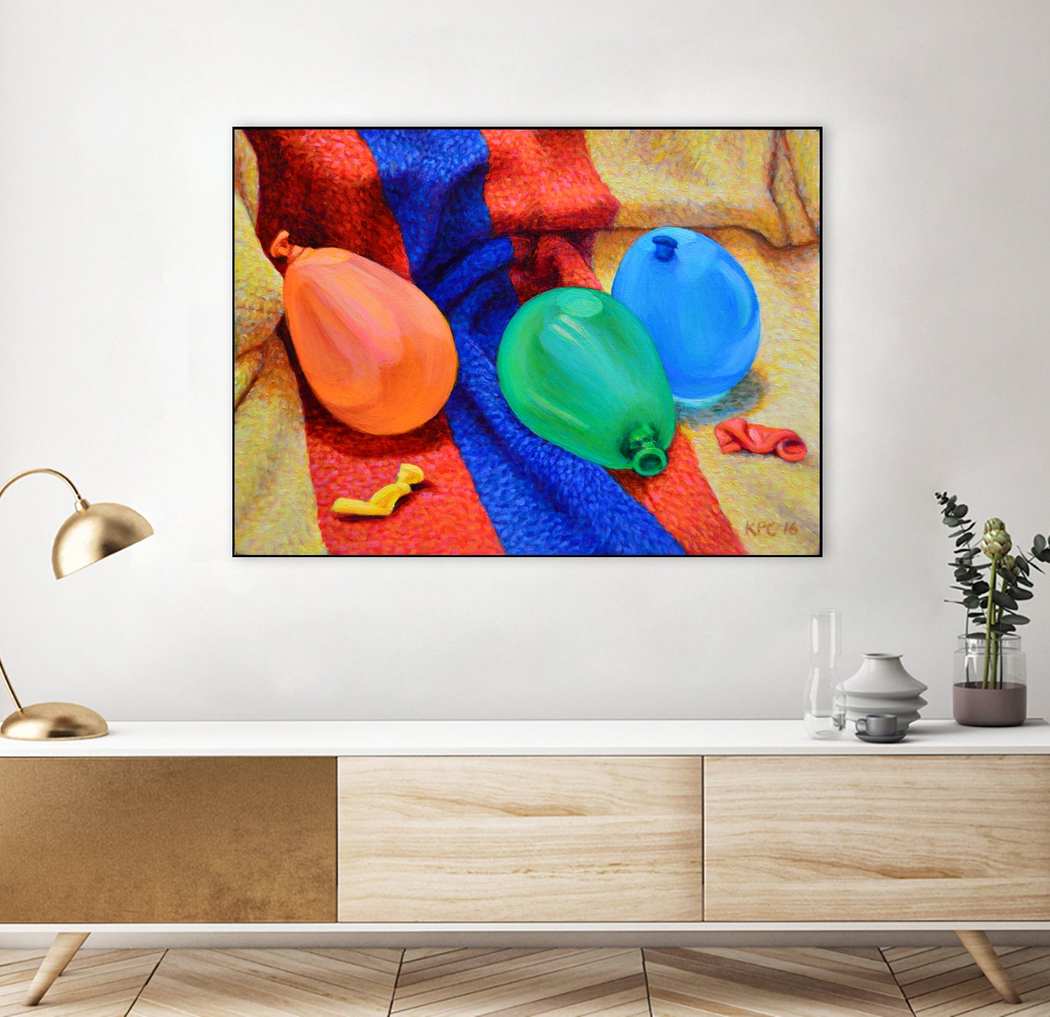 Water Balloons by Kenneth Cobb on GIANT ART - yellow mixed media