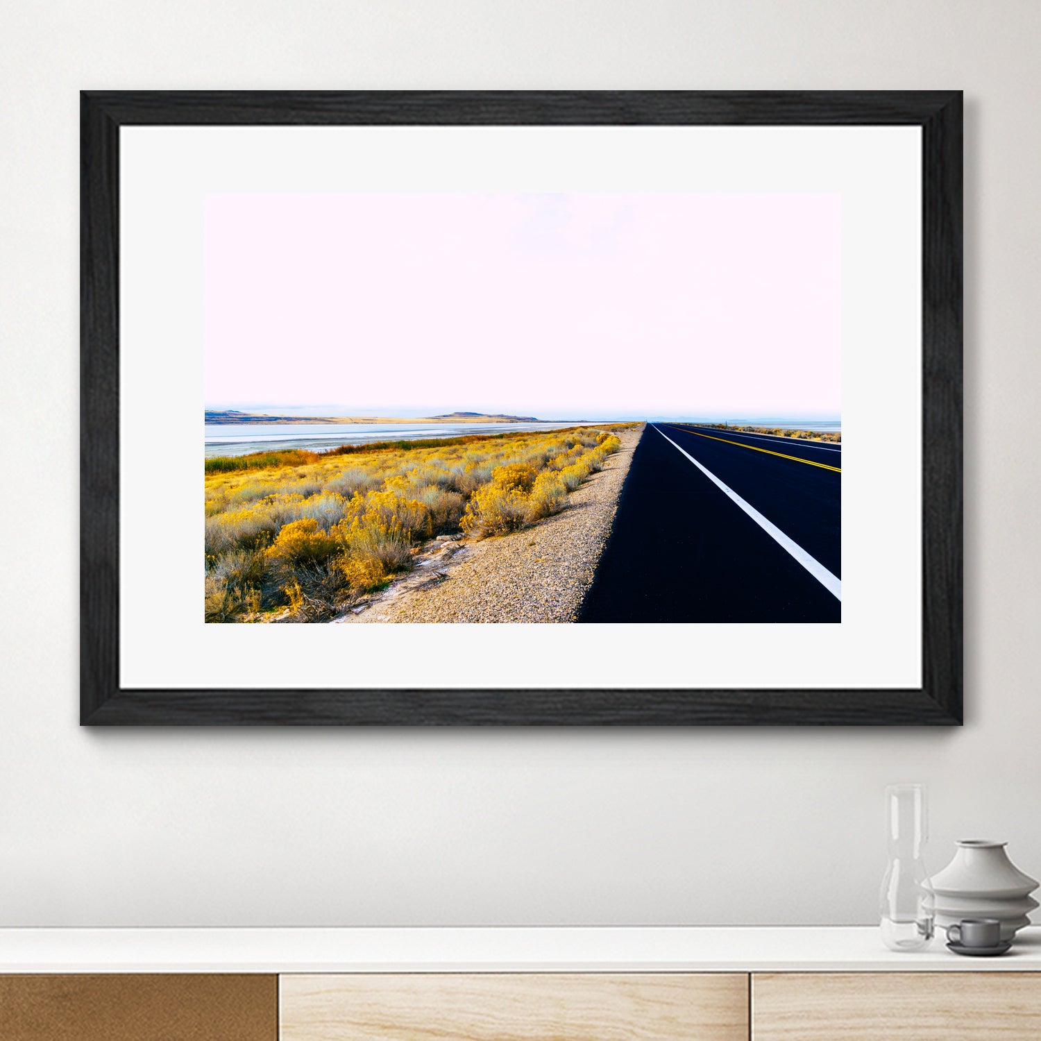 Along the Salt Flats by Alex Tonetti on GIANT ART - yellow photo illustration