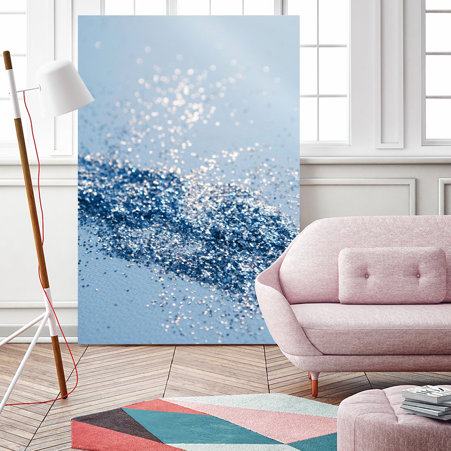 Sparkling Classic Blue Ocean Lady Glitter #1 (Faux Glitter) by Anita & Bella Jantz on GIANT ART - blue photo illustration