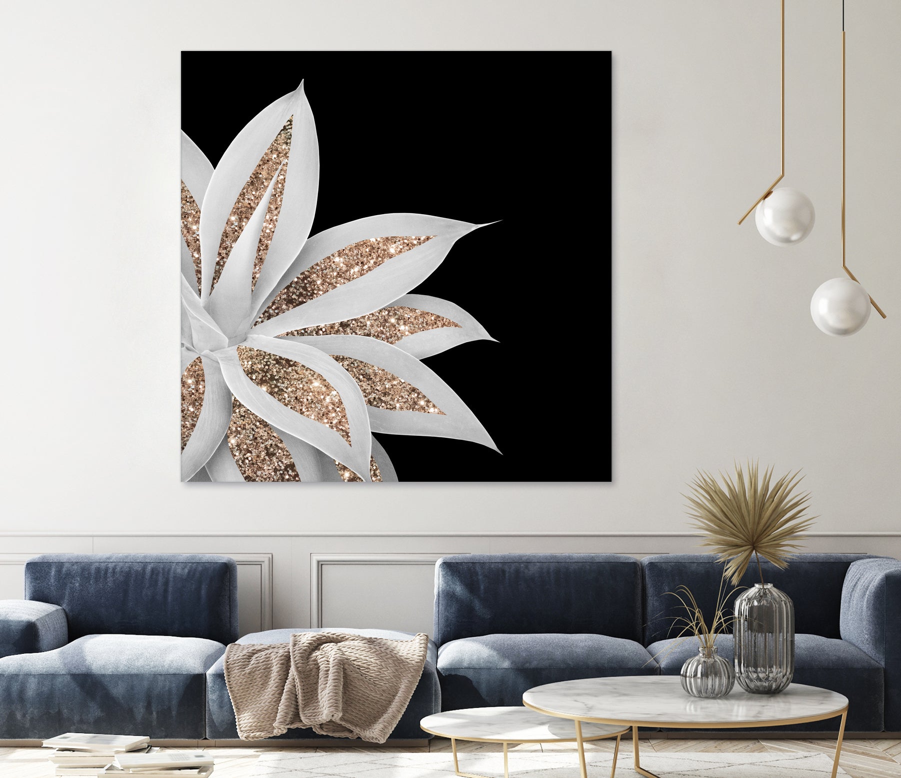 Agave Finesse Glitter Glam #6 #tropical #decor #art by Anita & Bella Jantz on GIANT ART - black photo illustration