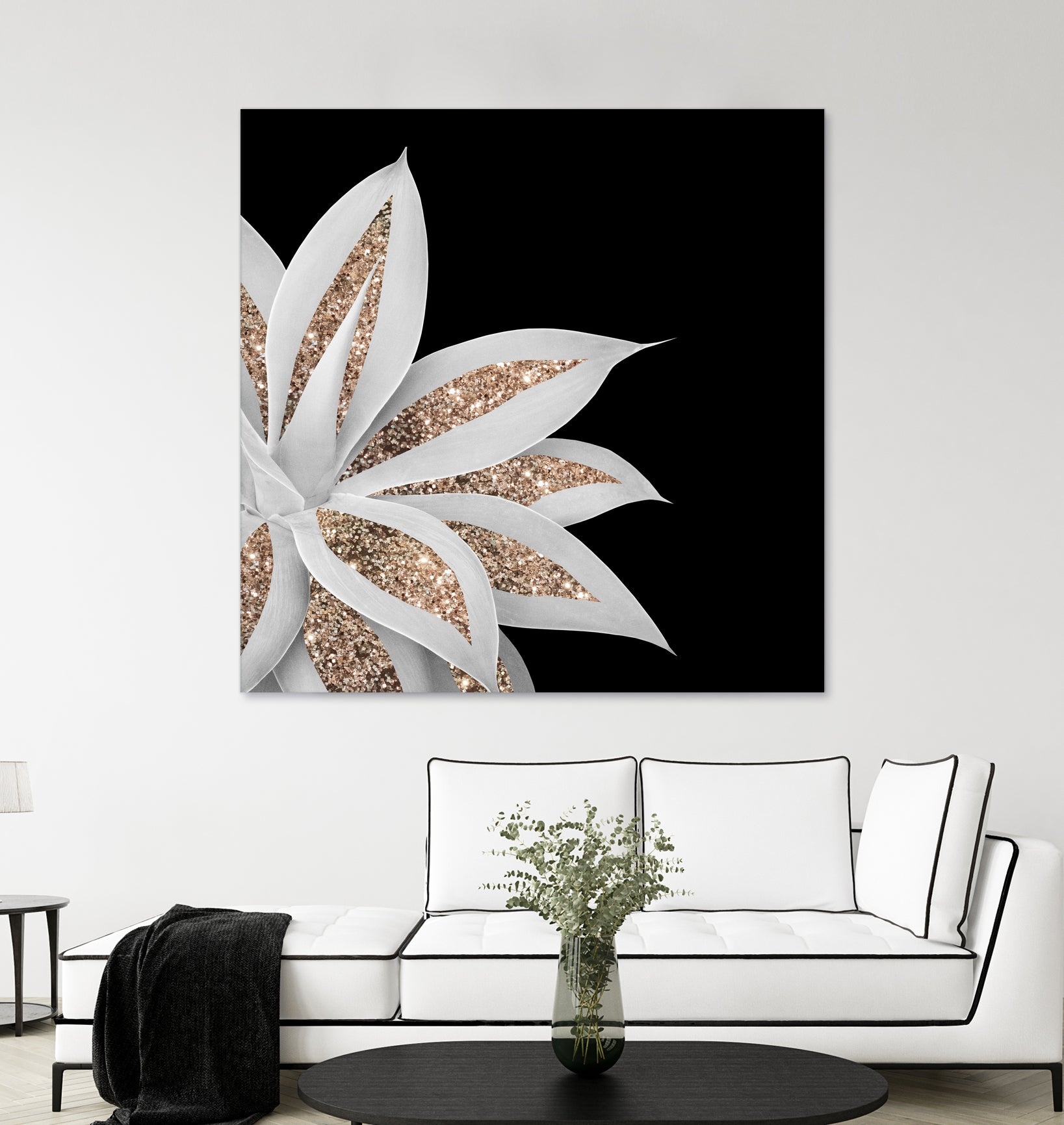 Agave Finesse Glitter Glam #6 #tropical #decor #art by Anita & Bella Jantz on GIANT ART - black photo illustration