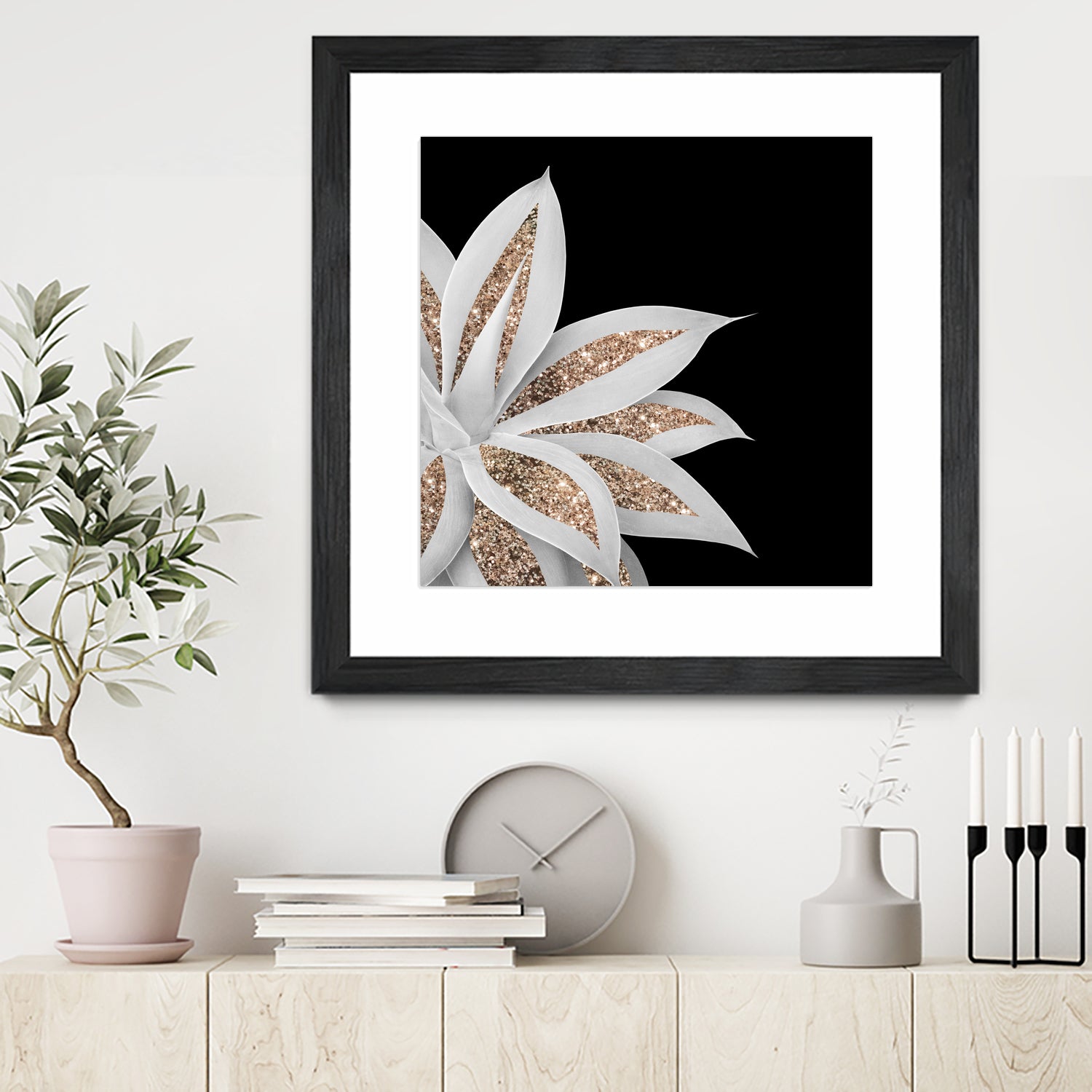 Agave Finesse Glitter Glam #6 #tropical #decor #art by Anita & Bella Jantz on GIANT ART - black photo illustration