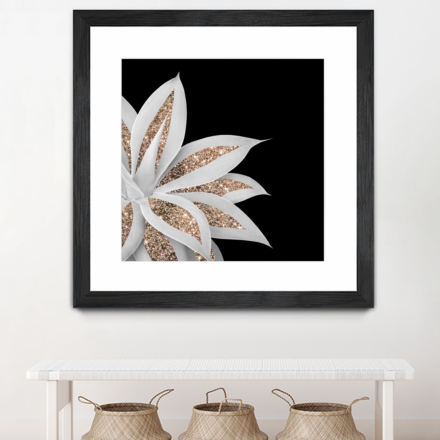 Agave Finesse Glitter Glam #6 #tropical #decor #art by Anita & Bella Jantz on GIANT ART - black photo illustration