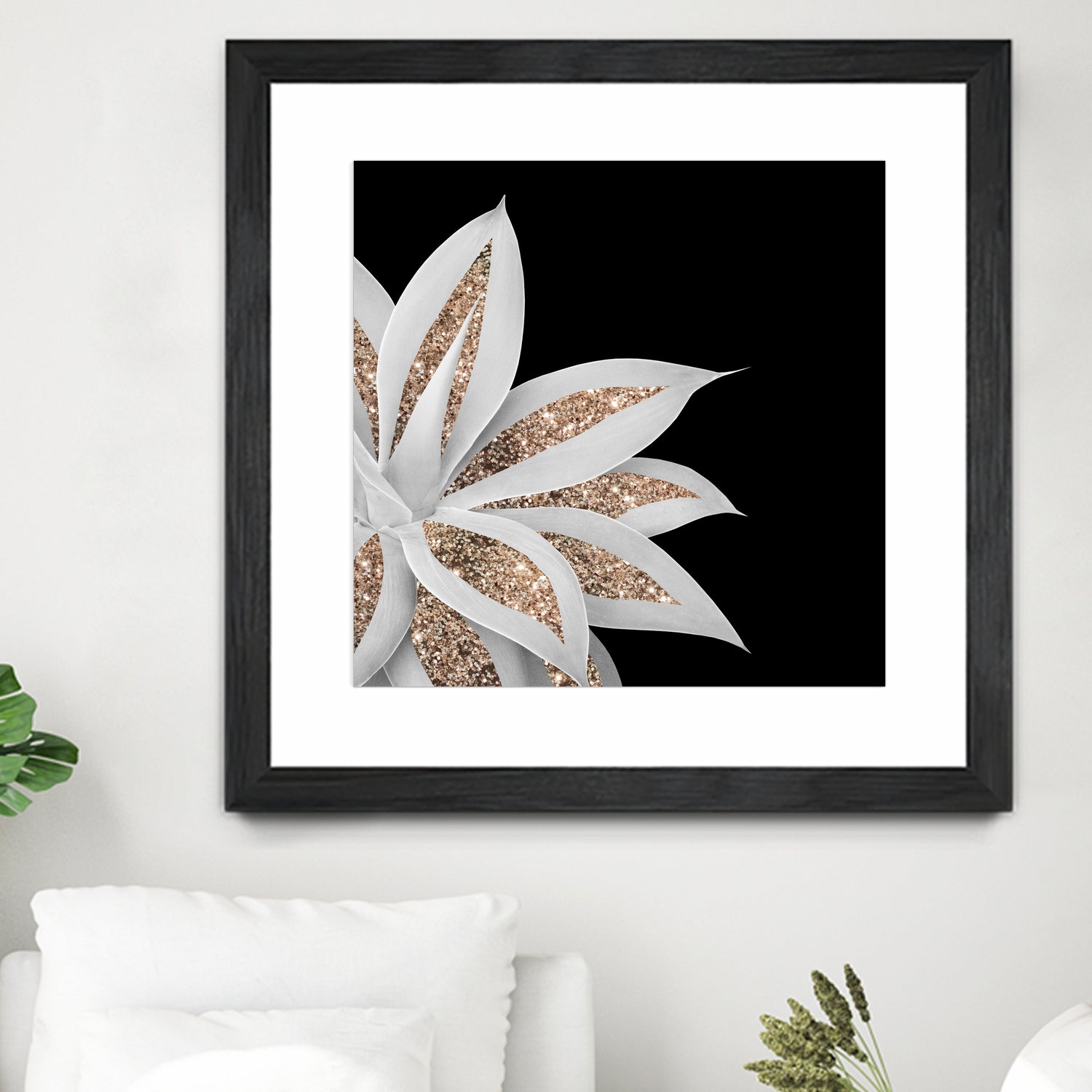 Agave Finesse Glitter Glam #6 #tropical #decor #art by Anita & Bella Jantz on GIANT ART - black photo illustration