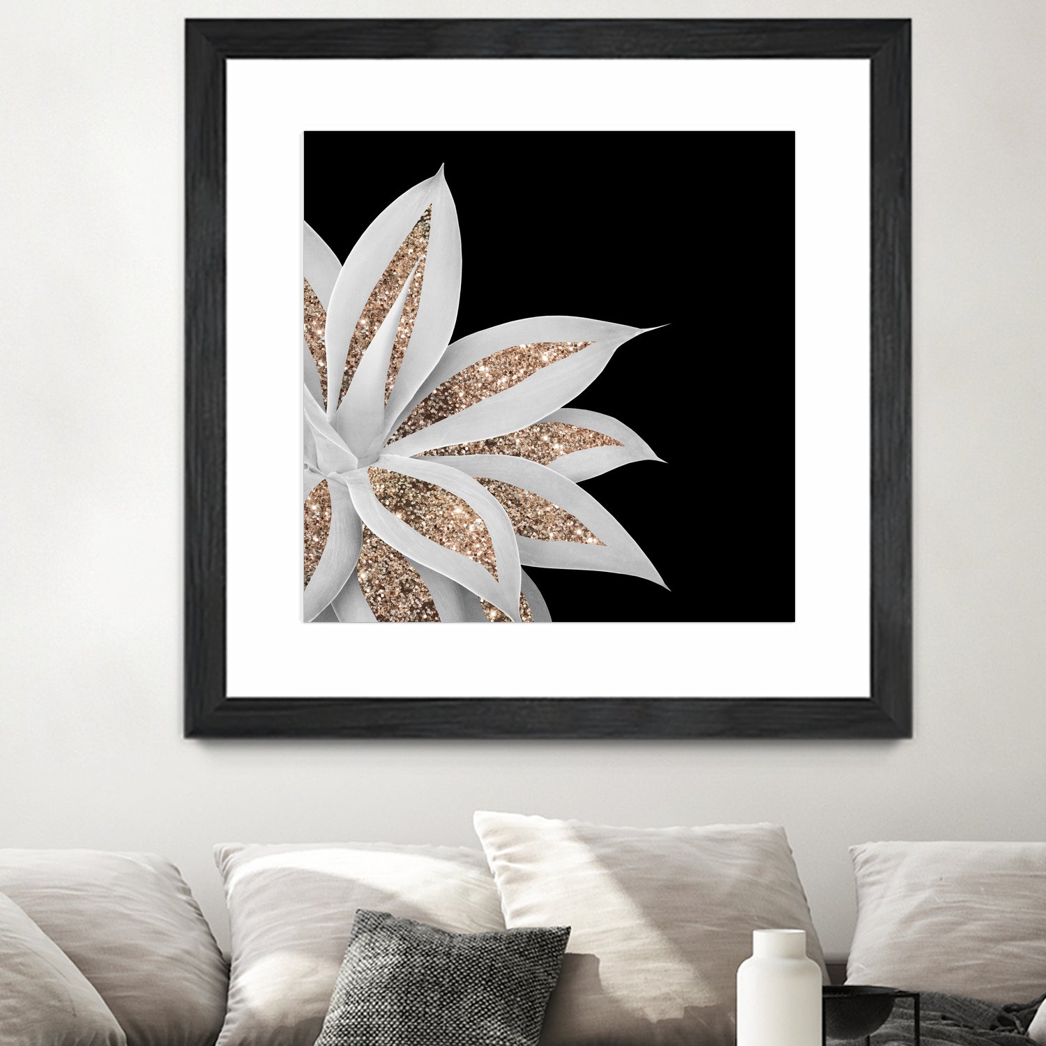 Agave Finesse Glitter Glam #6 #tropical #decor #art by Anita & Bella Jantz on GIANT ART - black photo illustration