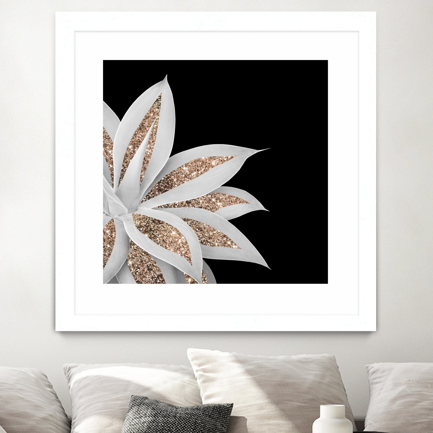 Agave Finesse Glitter Glam #6 #tropical #decor #art by Anita & Bella Jantz on GIANT ART - black photo illustration