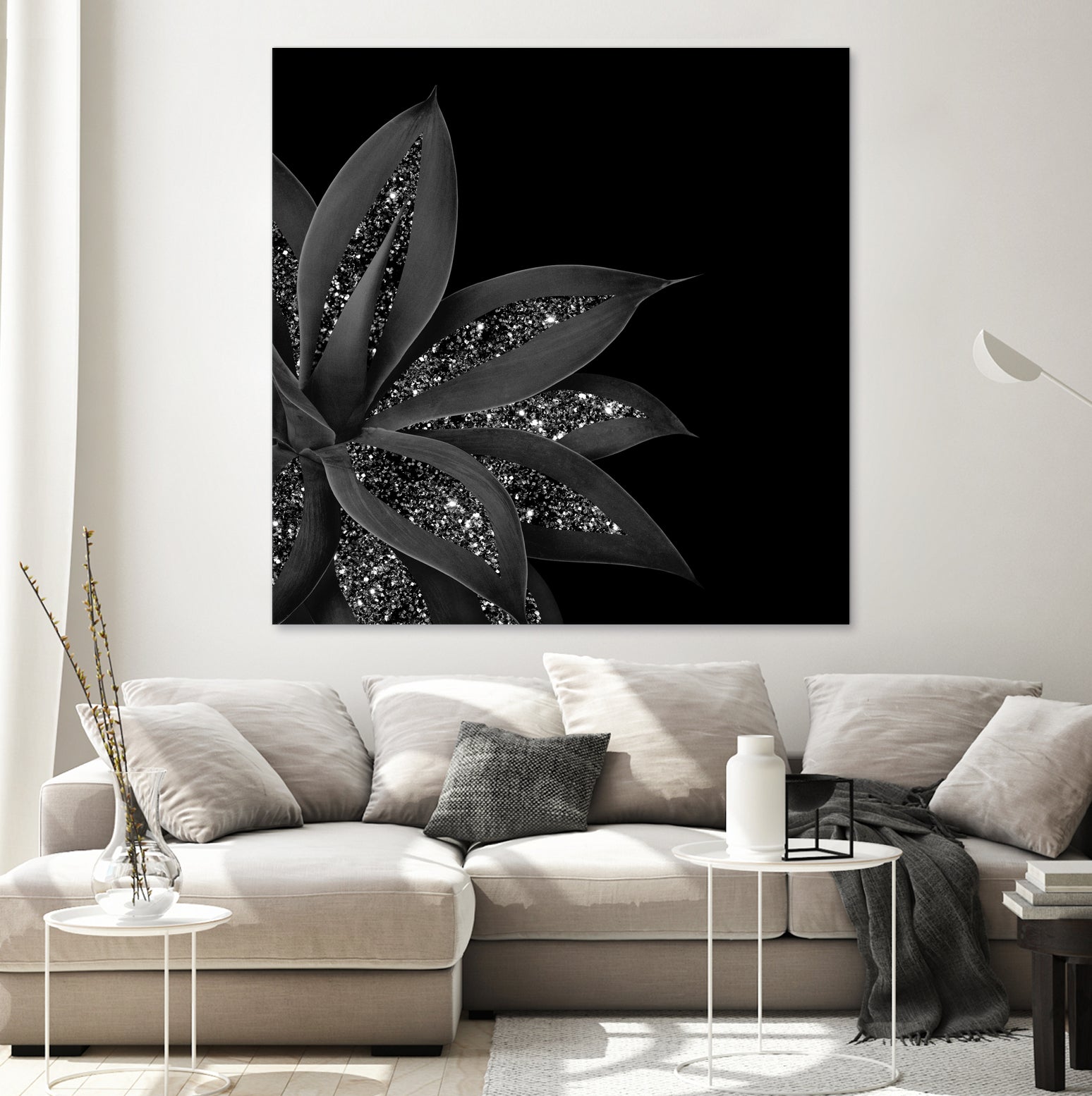 Agave Finesse Glitter Glam #7 #tropical #decor #art by Anita & Bella Jantz on GIANT ART - black photo illustration