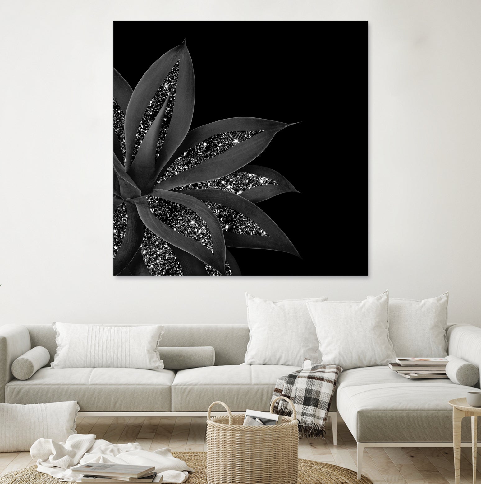 Agave Finesse Glitter Glam #7 #tropical #decor #art by Anita & Bella Jantz on GIANT ART - black photo illustration