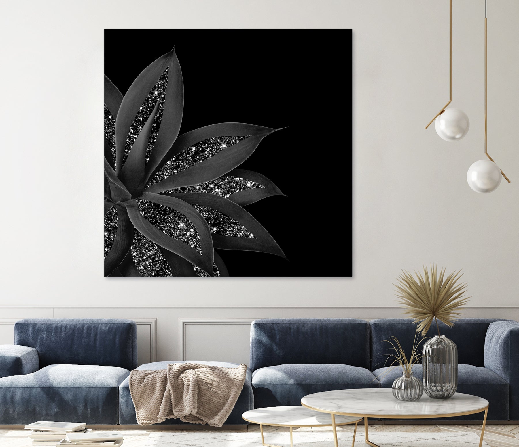 Agave Finesse Glitter Glam #7 #tropical #decor #art by Anita & Bella Jantz on GIANT ART - black photo illustration