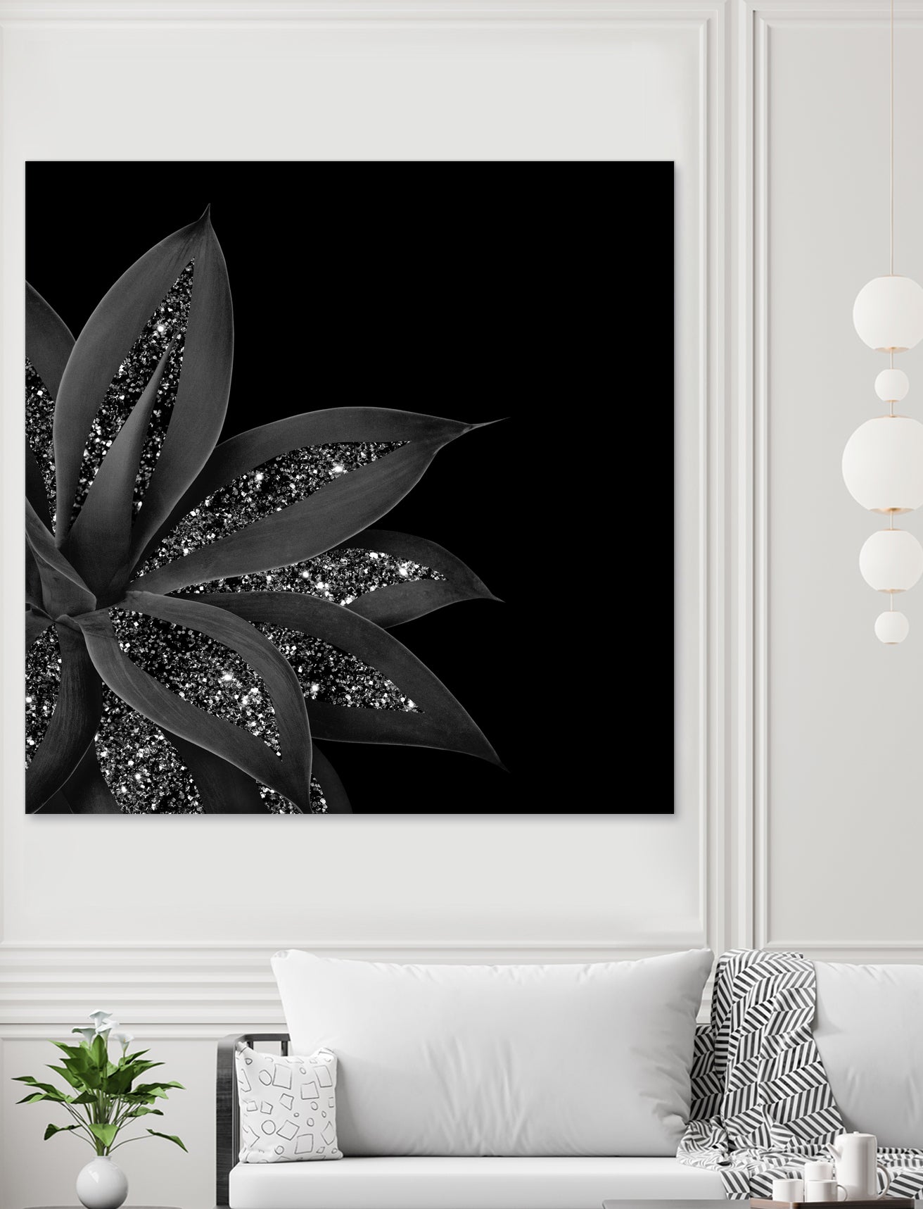 Agave Finesse Glitter Glam #7 #tropical #decor #art by Anita & Bella Jantz on GIANT ART - black photo illustration