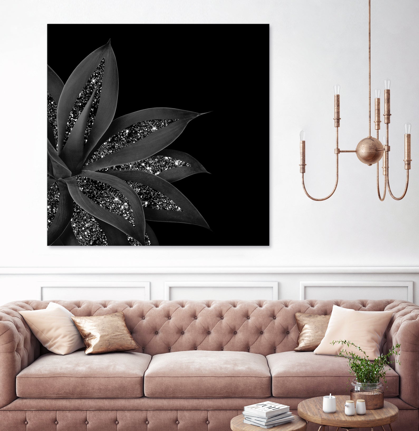 Agave Finesse Glitter Glam #7 #tropical #decor #art by Anita & Bella Jantz on GIANT ART - black photo illustration