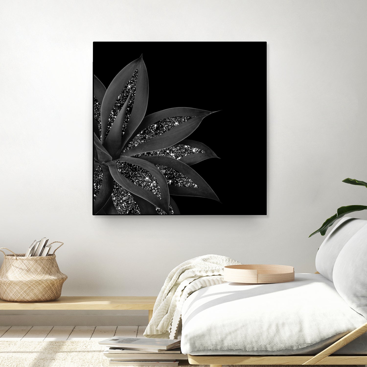 Agave Finesse Glitter Glam #7 #tropical #decor #art by Anita & Bella Jantz on GIANT ART - black photo illustration