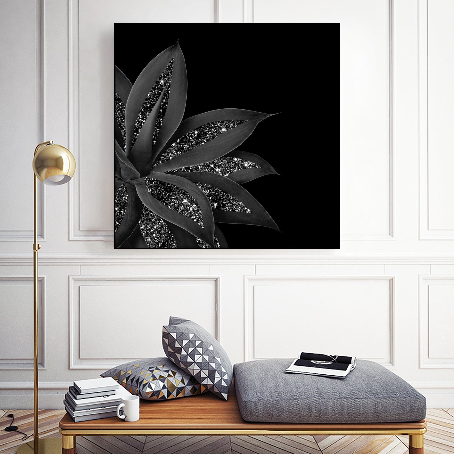 Agave Finesse Glitter Glam #7 #tropical #decor #art by Anita & Bella Jantz on GIANT ART - black photo illustration