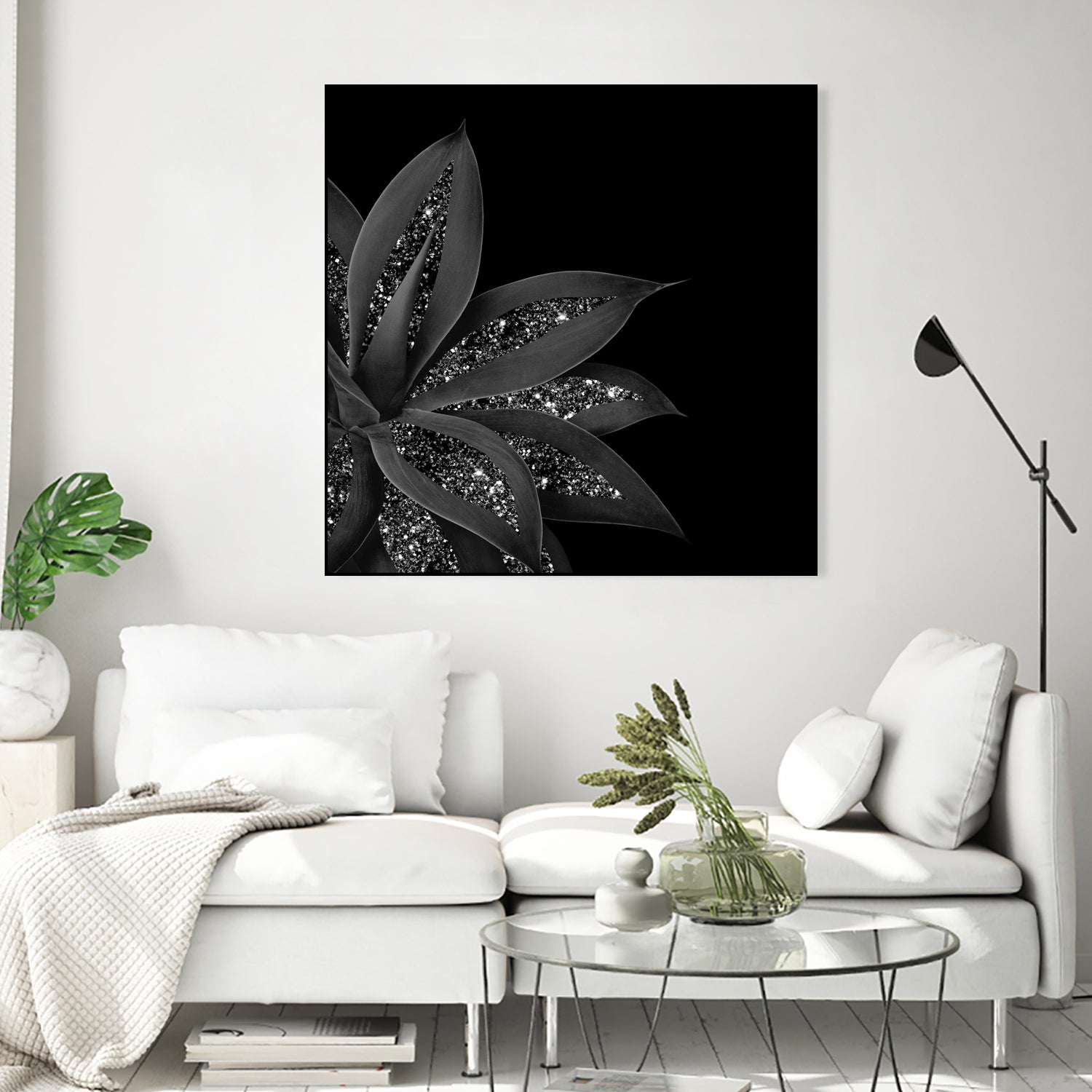 Agave Finesse Glitter Glam #7 #tropical #decor #art by Anita & Bella Jantz on GIANT ART - black photo illustration