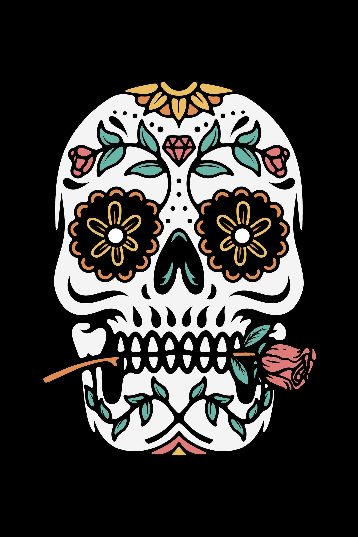 Mexican Skull by Afif Quilimo on GIANT ART - black digital drawing